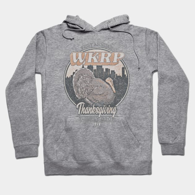 WKRP Turkey Drop II Hoodie by Draw One Last Breath Horror 